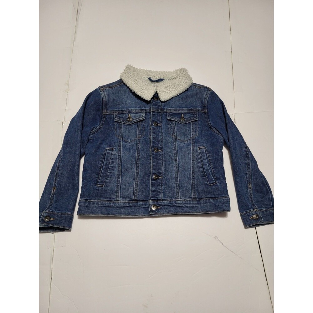 (#18) TRUE CRAFT Sherpa Denim Jacket Blue Size Youth S Blue